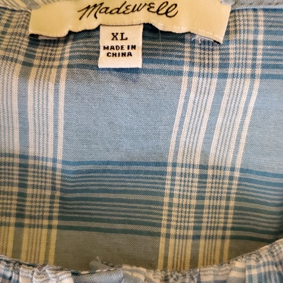 Madewell Colwell plaid Ruffle-Neck Top - Picture 6 of 7